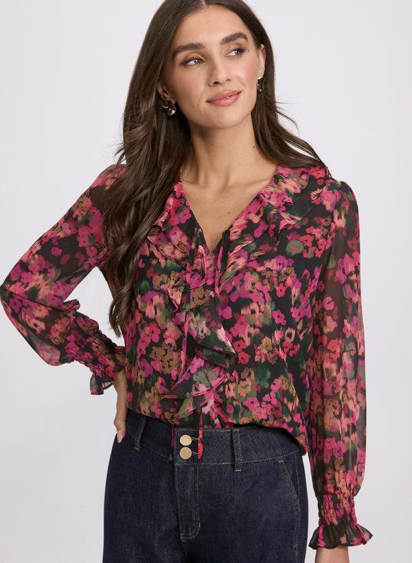 laura Floral Chiffon Blouse