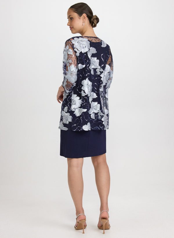 Laura Floral Embroidered Jacket & Dress Set
