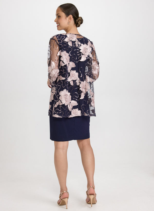 Laura Floral Embroidered Jacket & Dress Set