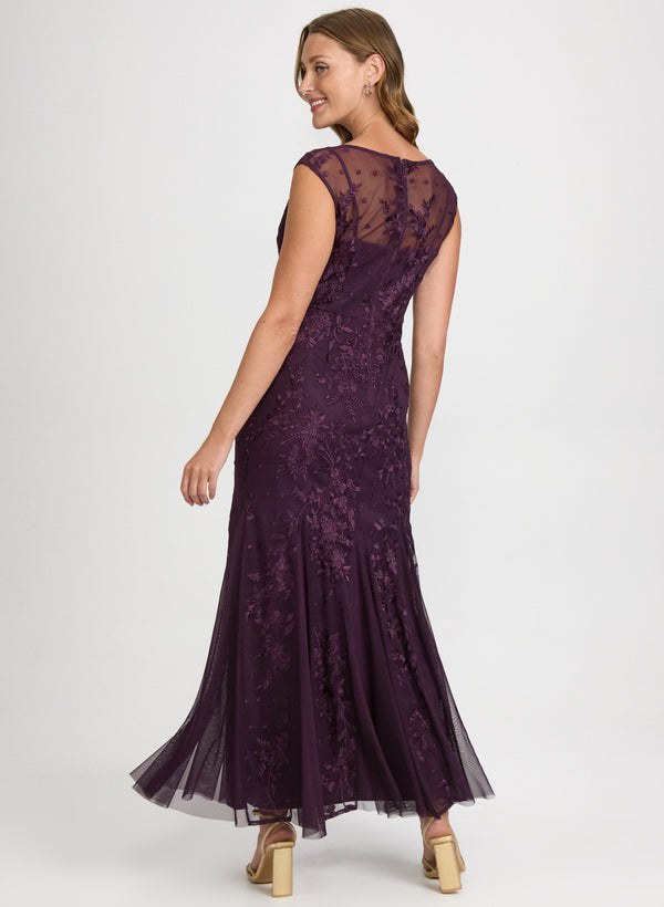 Laura Floral Embroidered Tulle Dress