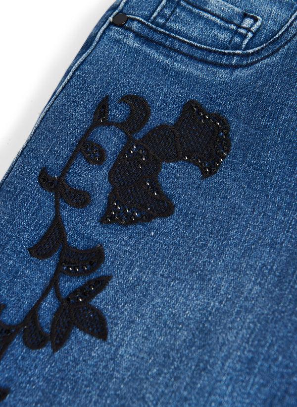 Laura Floral Embroidery Pull-On Jeans