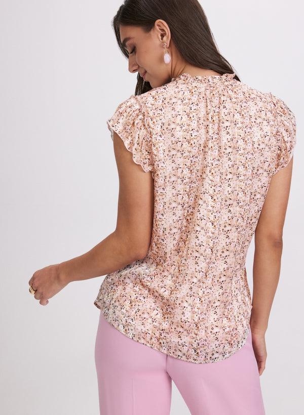 Laura Floral Flutter Sleeve Blouse