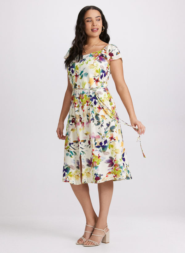 Laura Floral Flutter Sleeve Dress