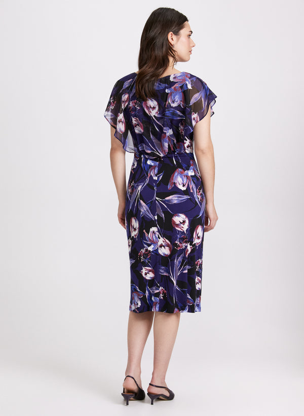 Laura Floral Flutter Sleeve Dress