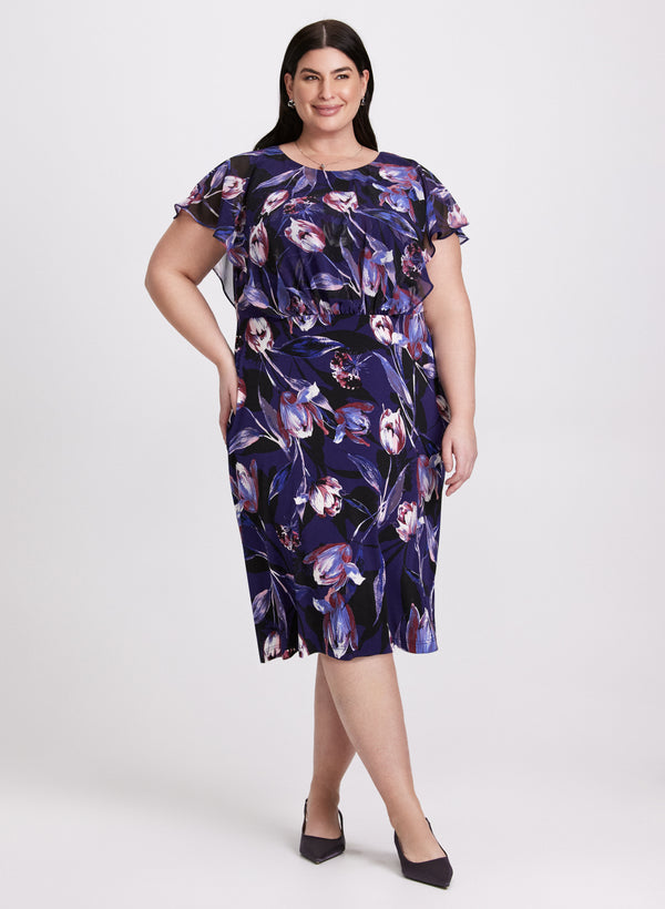 laura Floral Flutter Sleeve Dress