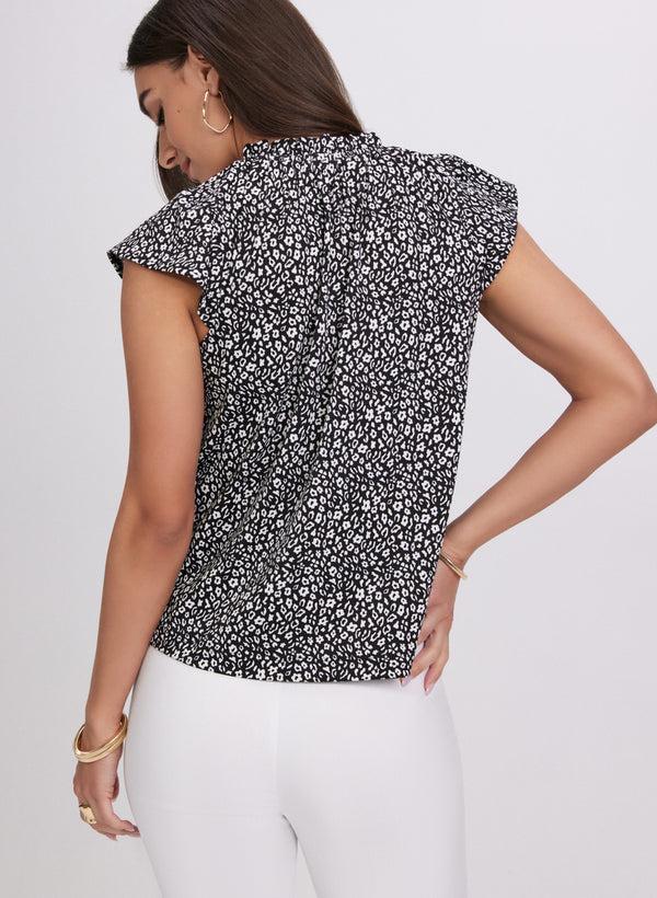 Laura Floral Flutter Sleeve Top