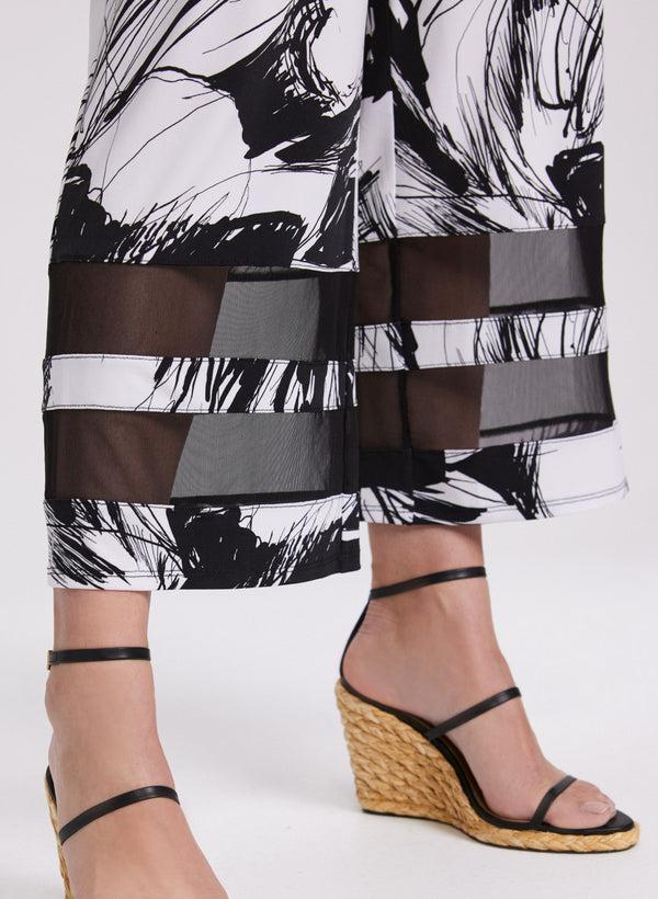 Laura Floral Mesh Insert Capris