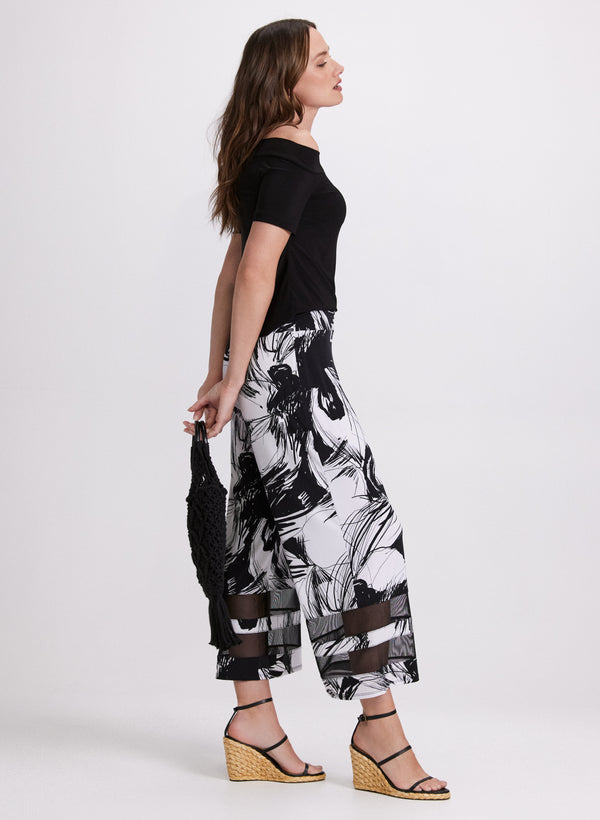 Laura Floral Mesh Insert Capris
