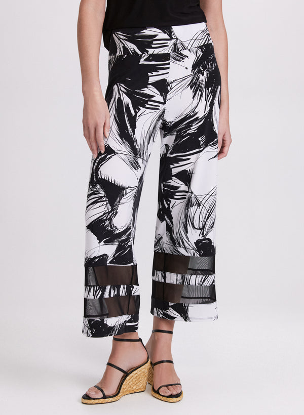 laura Floral Mesh Insert Capris