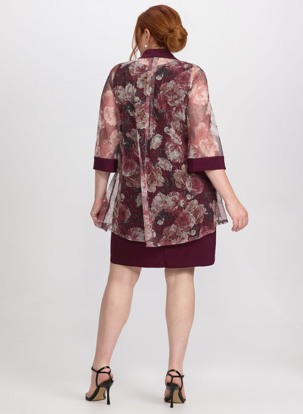 Laura Floral Mesh Jacket & Dress Set