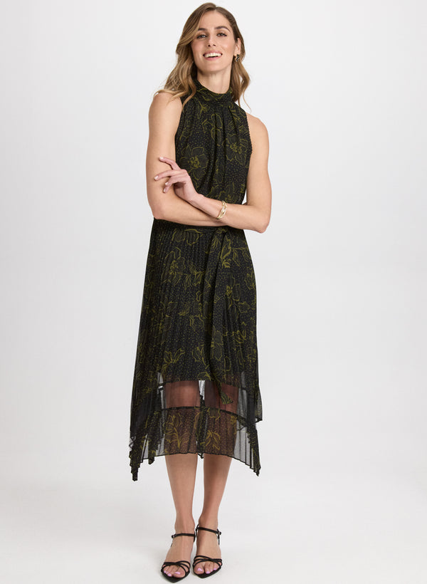 laura Floral Mock Neck Dress