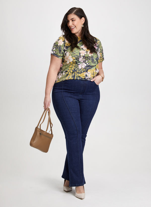 Laura Floral Openwork Detail T-Shirt