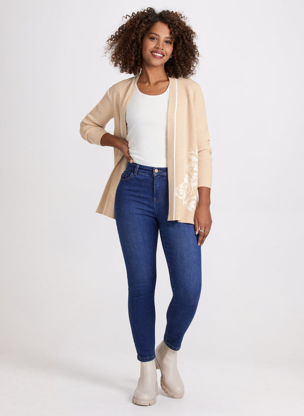 Laura Floral Pattern Open Front Cardigan