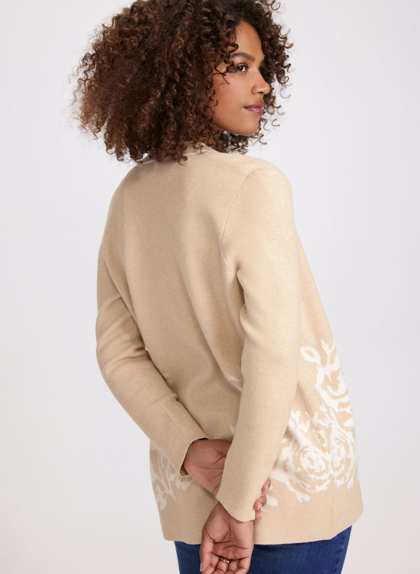 Laura Floral Pattern Open Front Cardigan