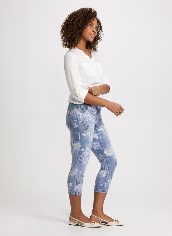 Laura Floral Pattern Pull-On Jeans