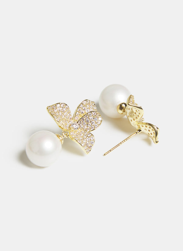 Laura Floral Pearl Drop Earrings