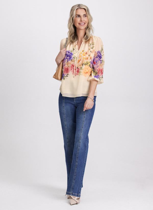 Laura Floral Placement Print Blouse