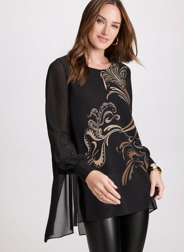 laura Floral Placement Print Blouse