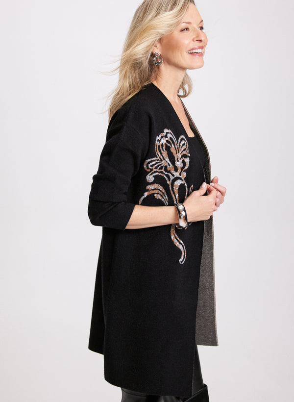Laura Floral Placement Print Cardigan