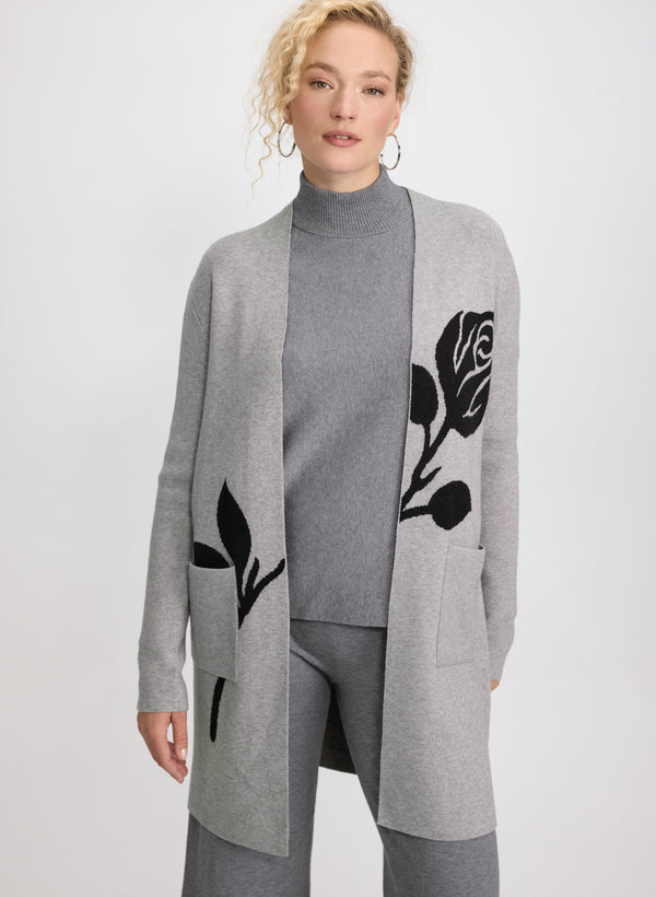 laura Floral Placement Print Cardigan