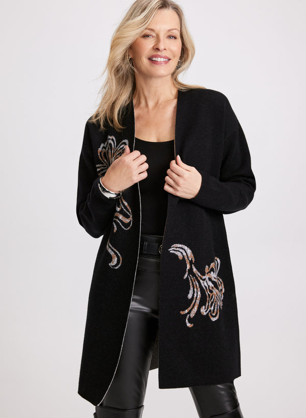 laura Floral Placement Print Cardigan