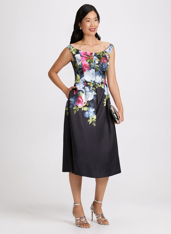 Laura Floral Placement Print Dress