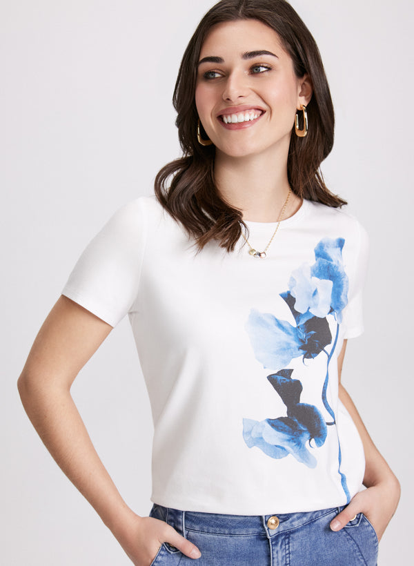 laura Floral Placement Print T-Shirt