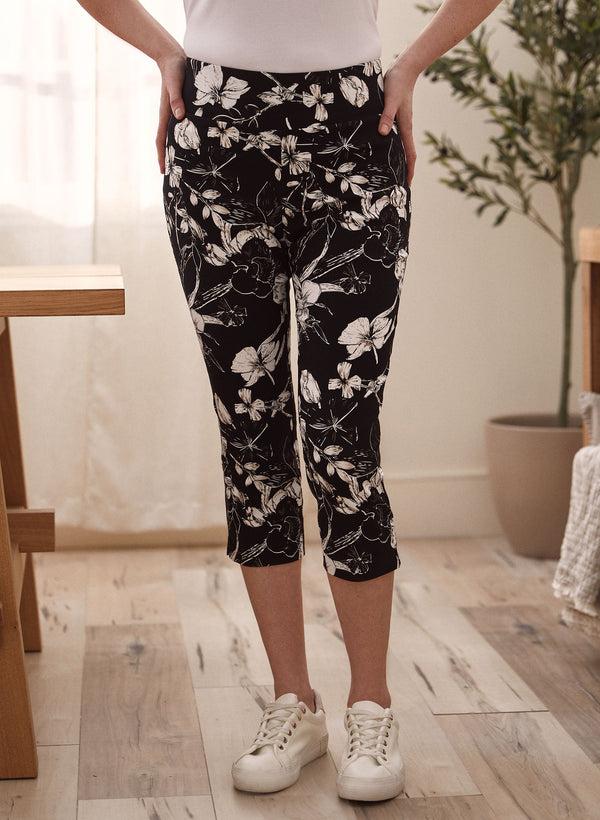 laura Floral Print Bengaline Capris