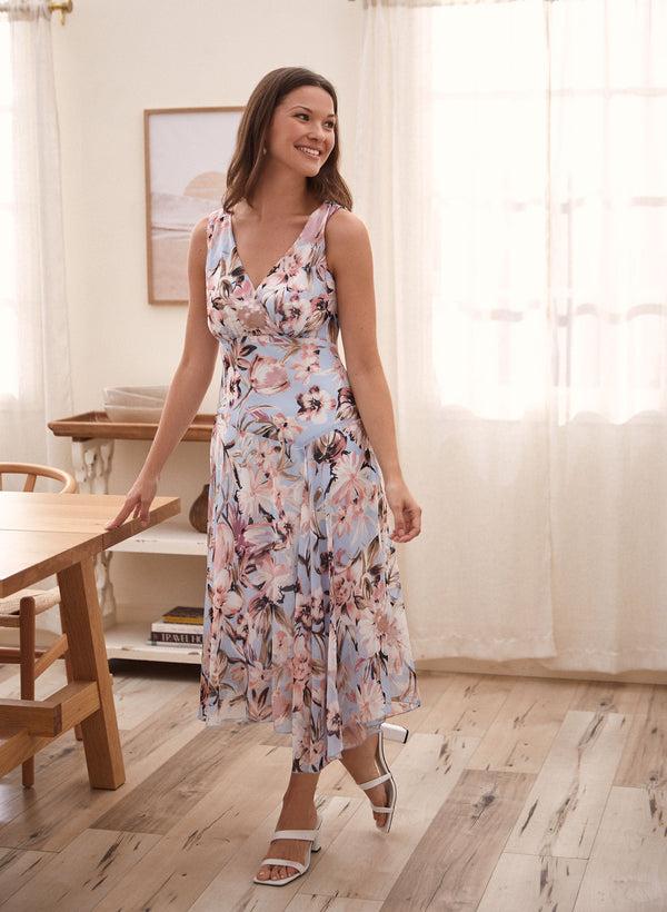 laura Floral Print Chiffon Dress