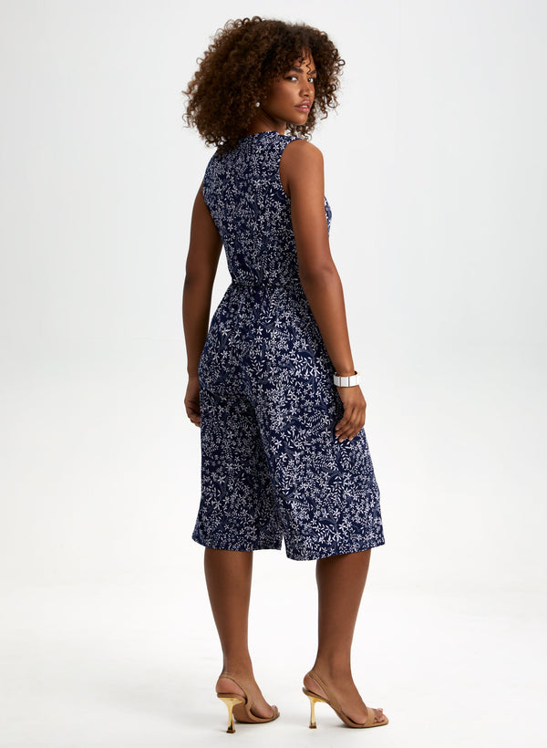 Laura Floral Print Cropped Jumpsuit
