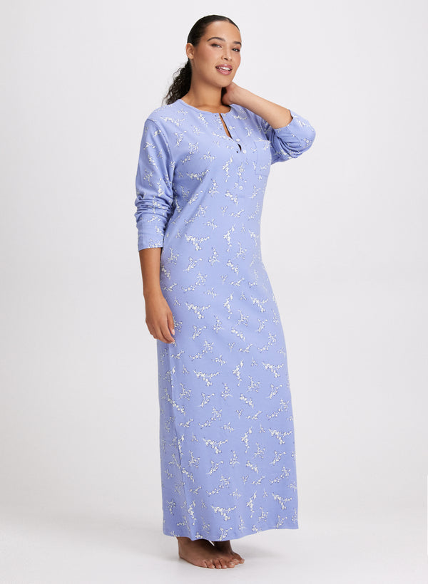 Laura Floral Print Long Nightgown