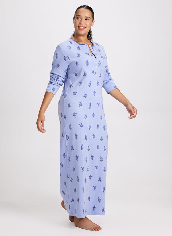 Laura Floral Print Long Nightgown