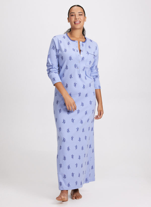 laura Floral Print Long Nightgown