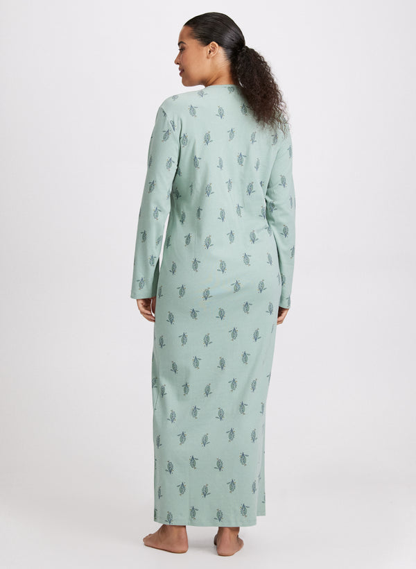 Laura Floral Print Long Nightgown