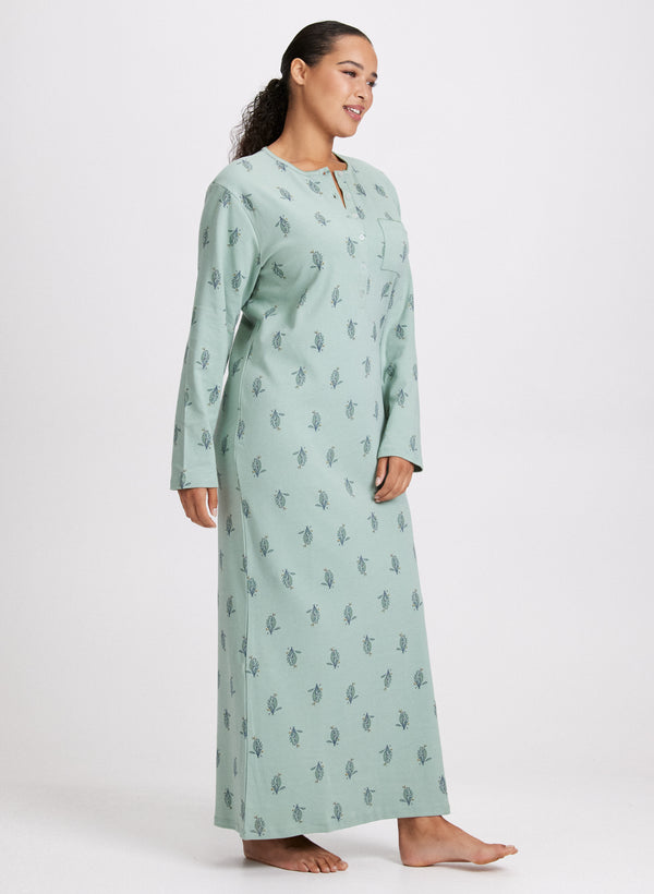 Laura Floral Print Long Nightgown