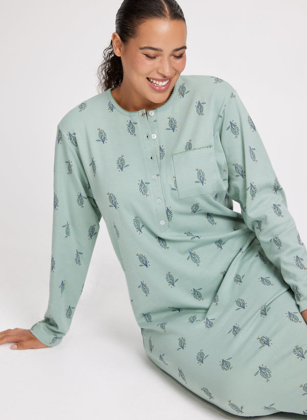 Laura Floral Print Long Nightgown