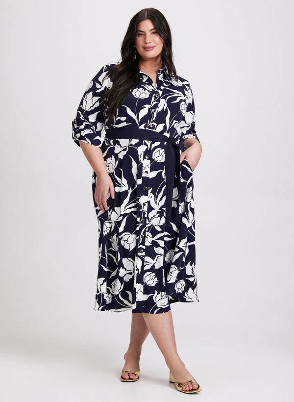 laura Floral Print Midi Dress