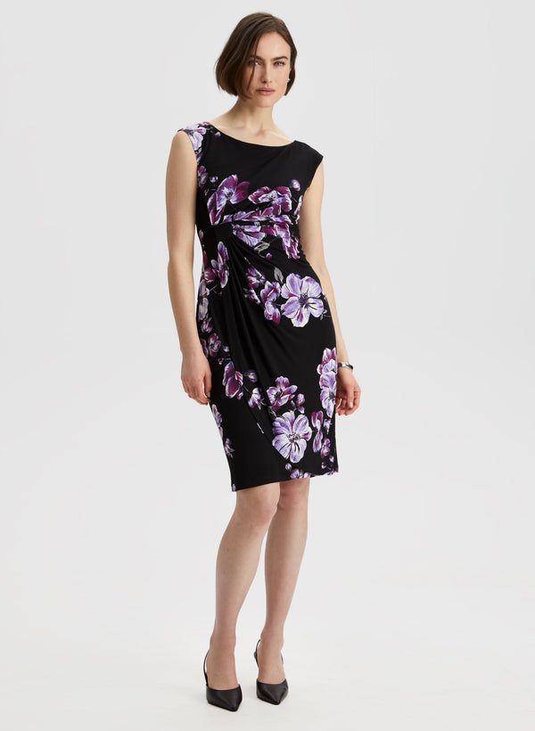 laura Floral Print Pleated Dress