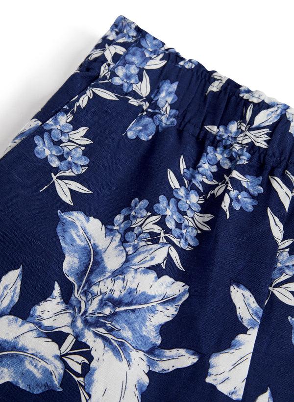 Laura Floral Print Pull-On Pants