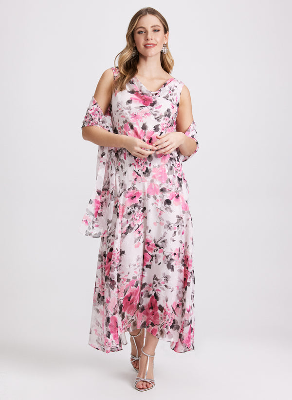 laura Floral Print Shawl & Dress