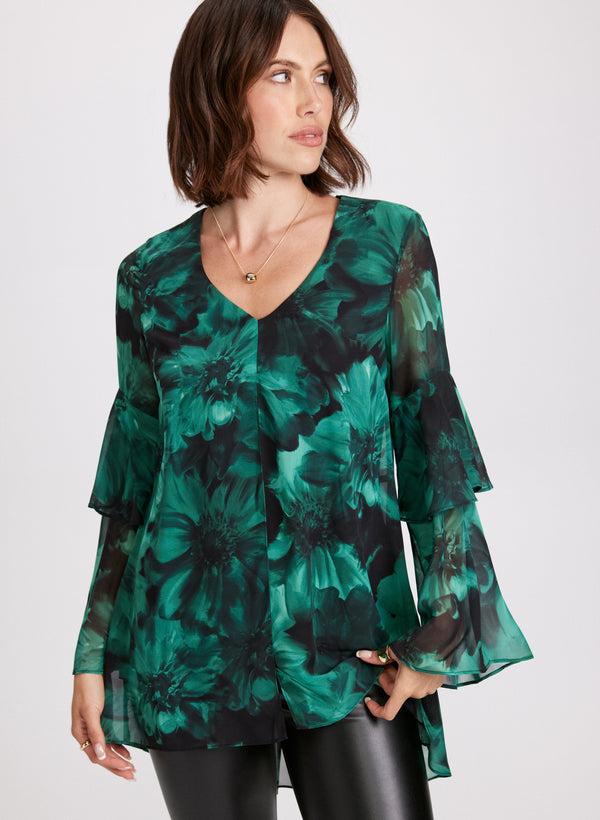 Laura Floral Print Tiered Blouse