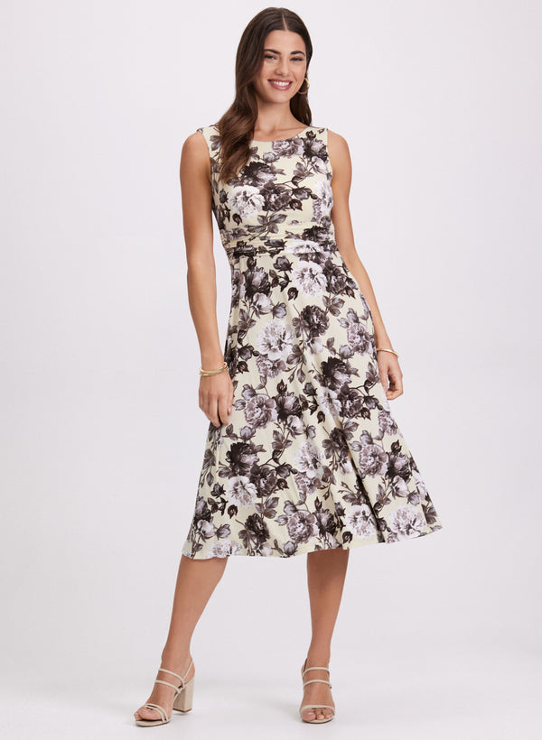 laura Floral Ruched Waist Dress