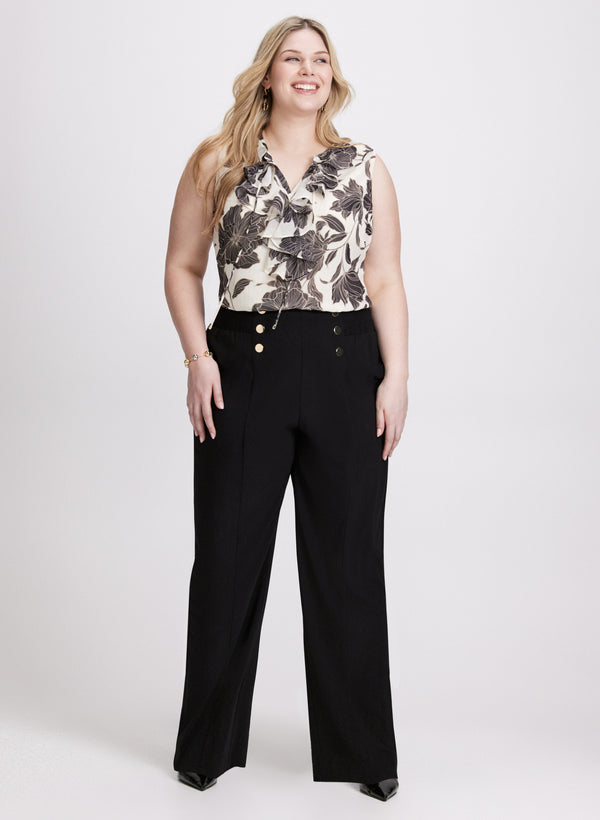 Laura Floral Ruffle Front Blouse