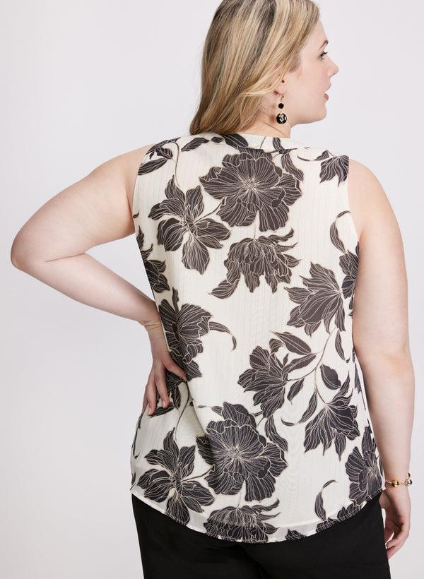 Laura Floral Ruffle Front Blouse