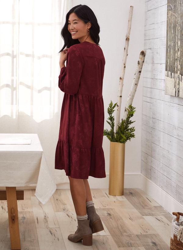 Laura Floral Satin Babydoll Dress