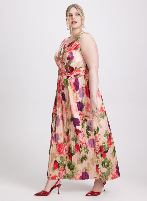 Laura Floral Satin Dress