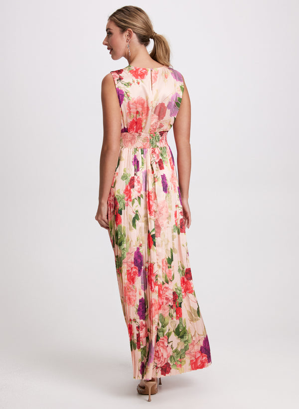 Laura Floral Satin Dress