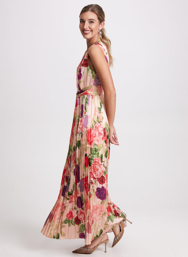 Laura Floral Satin Dress