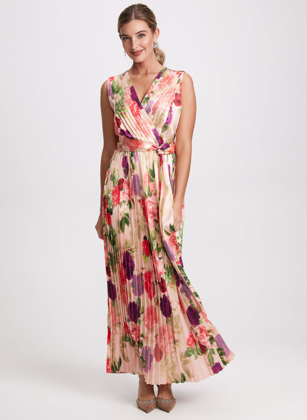 laura Floral Satin Dress