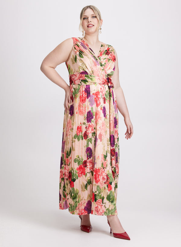 laura Floral Satin Dress